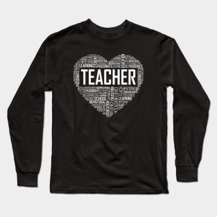 Love Teacher Heart Long Sleeve T-Shirt